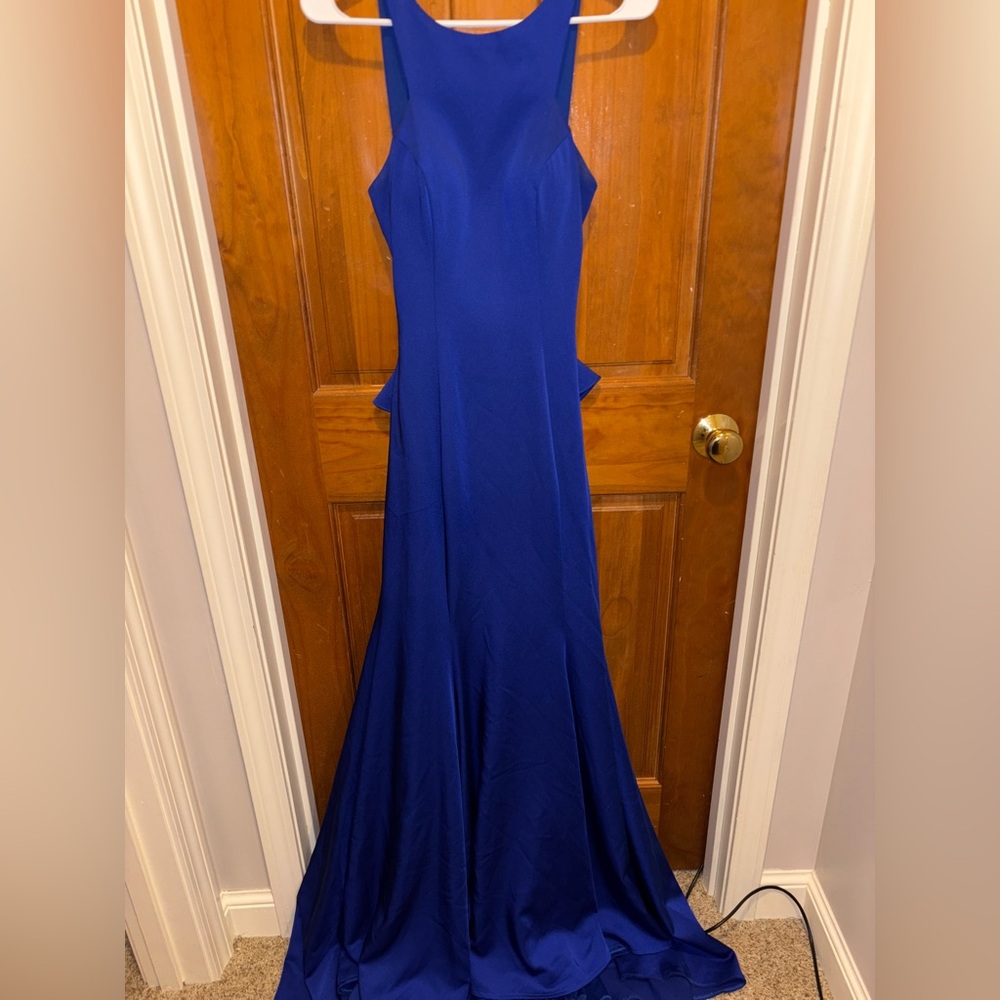 Juliet Royal Blue Backless Dress sleeveless gown